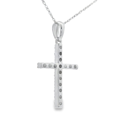 .25ct Diamond Cross Religious Pendant 14KT White Gold by Bids.com