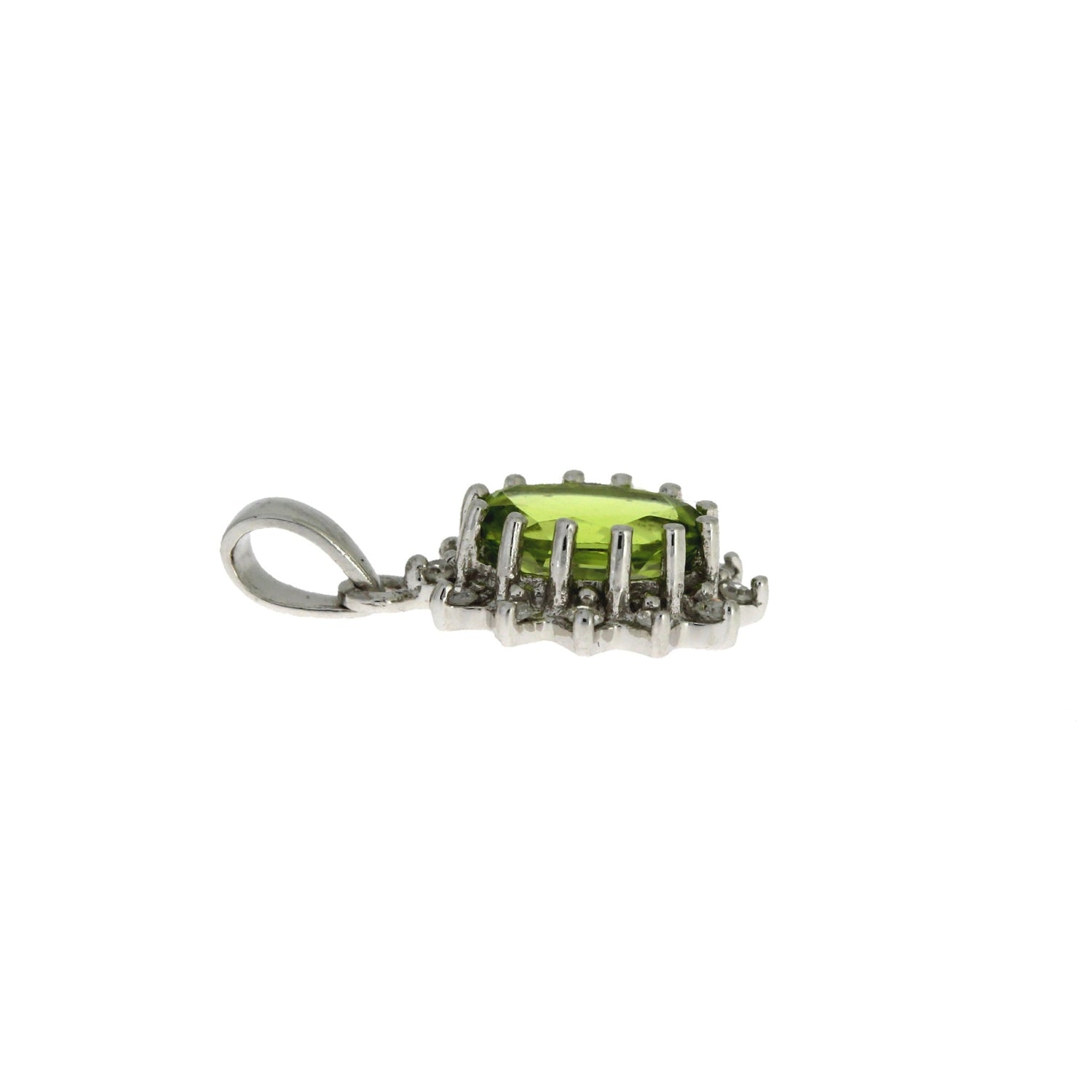 .96ct Peridot Diamond Fashion Pendants 10KT White Gold by Bids.com