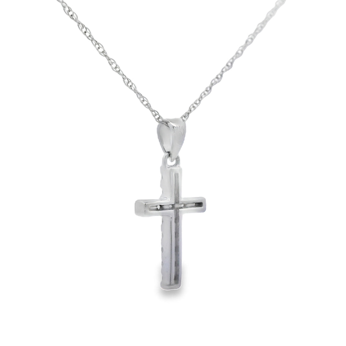 .11ct Diamond Cross Religious Pendant 14KT White Gold by Bids.com