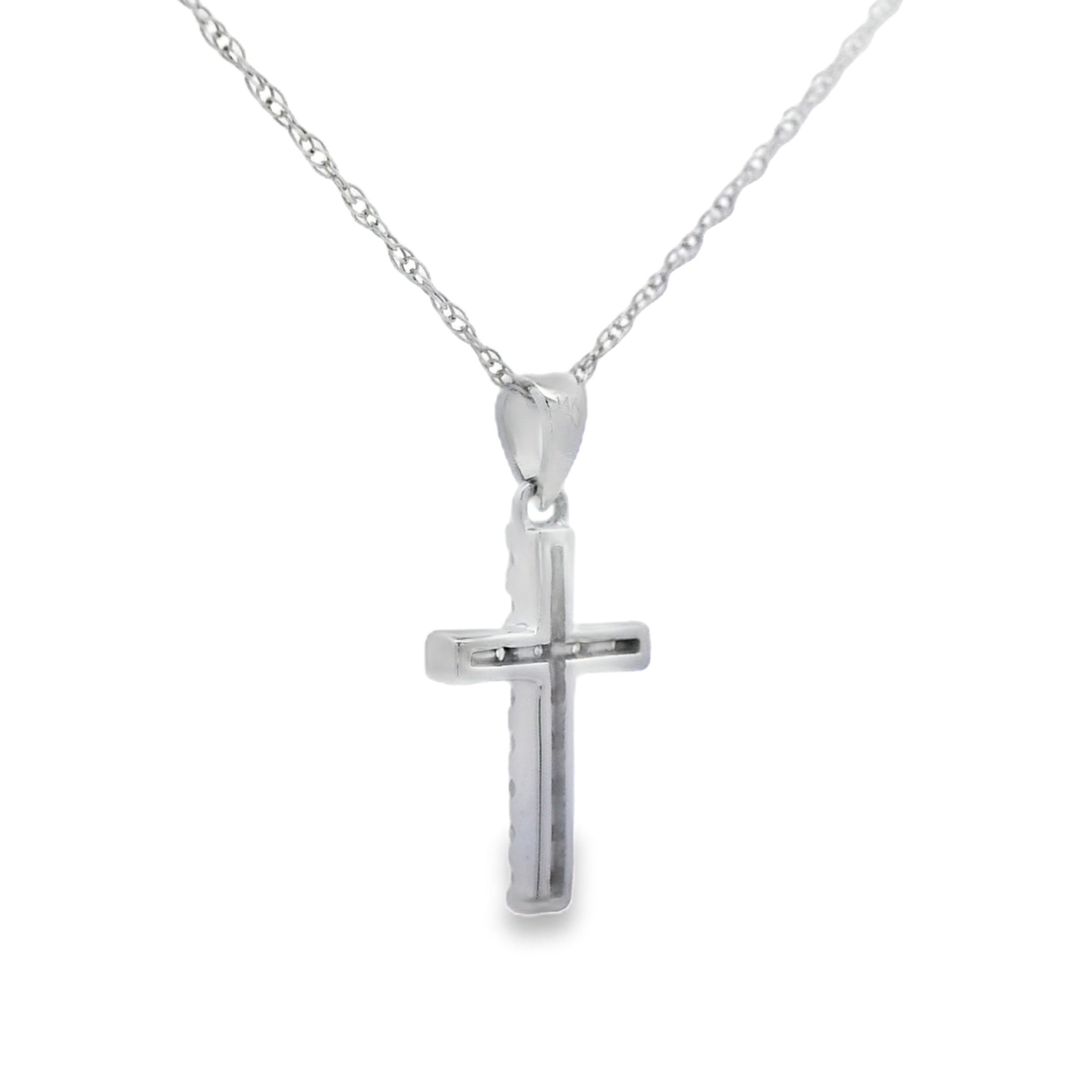 .11ct Diamond Cross Religious Pendant 14KT White Gold by Bids.com
