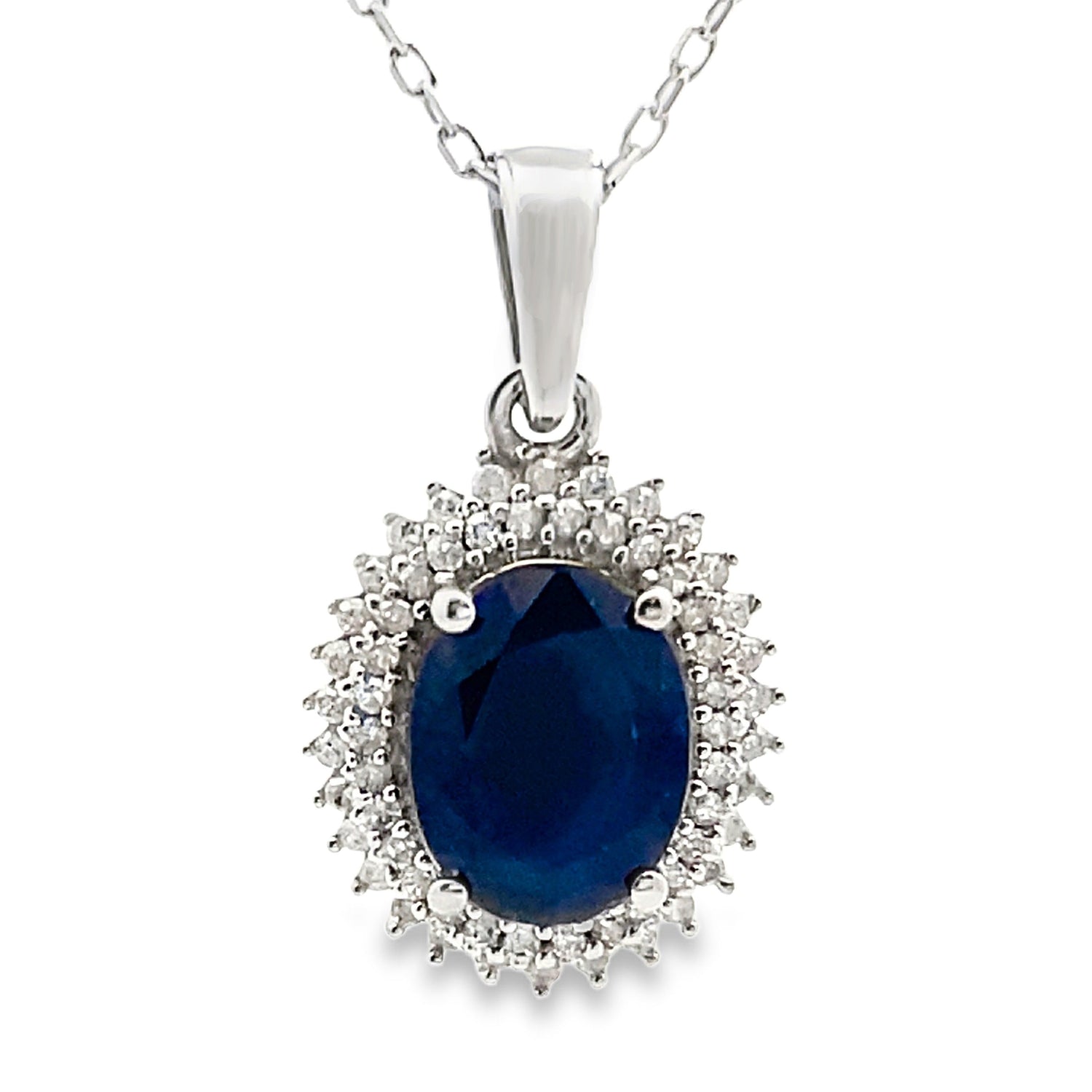 Sapphire Diamond Fashion Pendants 10KT White Gold by Bids.com