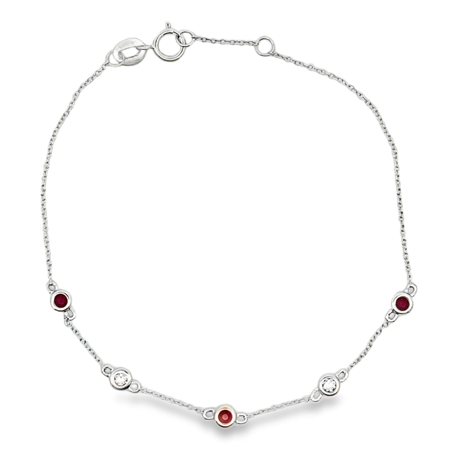 Genuine .25ct Ruby Diamond Bracelet 14KT White Gold by Bids.com