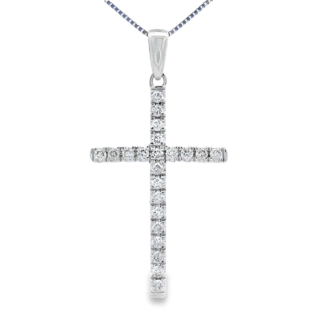 .21ct Diamond Cross Religious Pendant 14KT White Gold by Bids.com