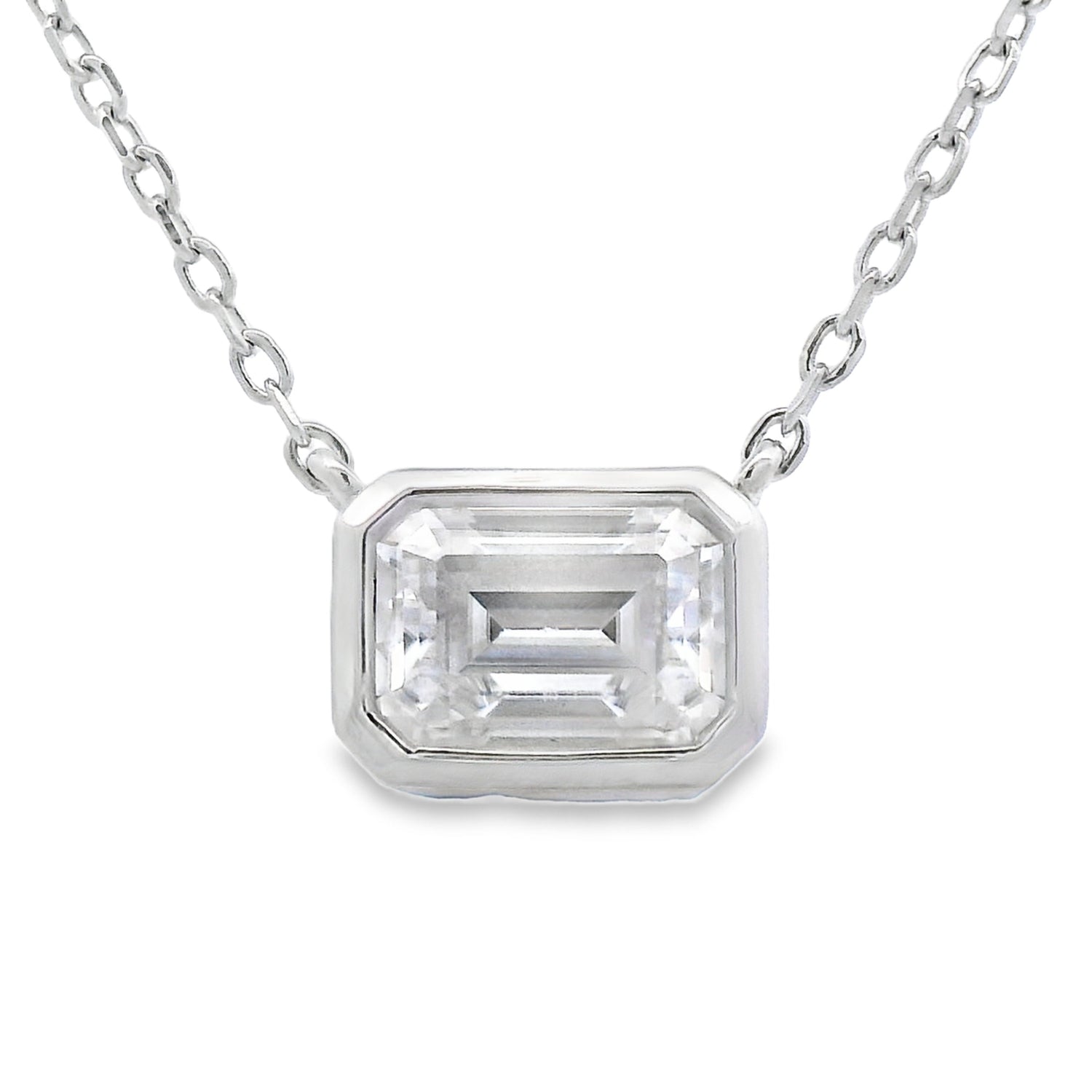 Natural .85ct Moissanite Pendant Sterling Silver by Bids.com