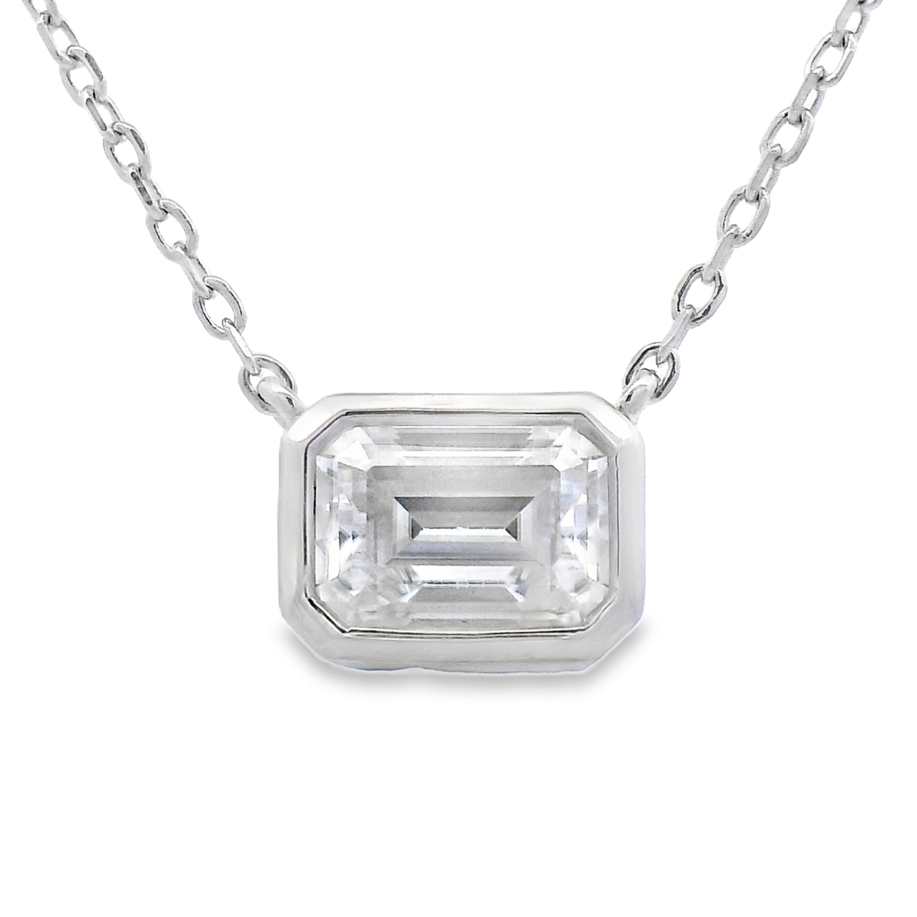 Natural .85ct Moissanite Pendant Sterling Silver by Bids.com