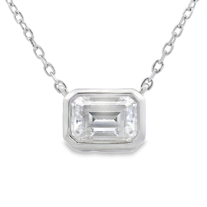 Natural .85ct Moissanite Pendant Sterling Silver by Bids.com
