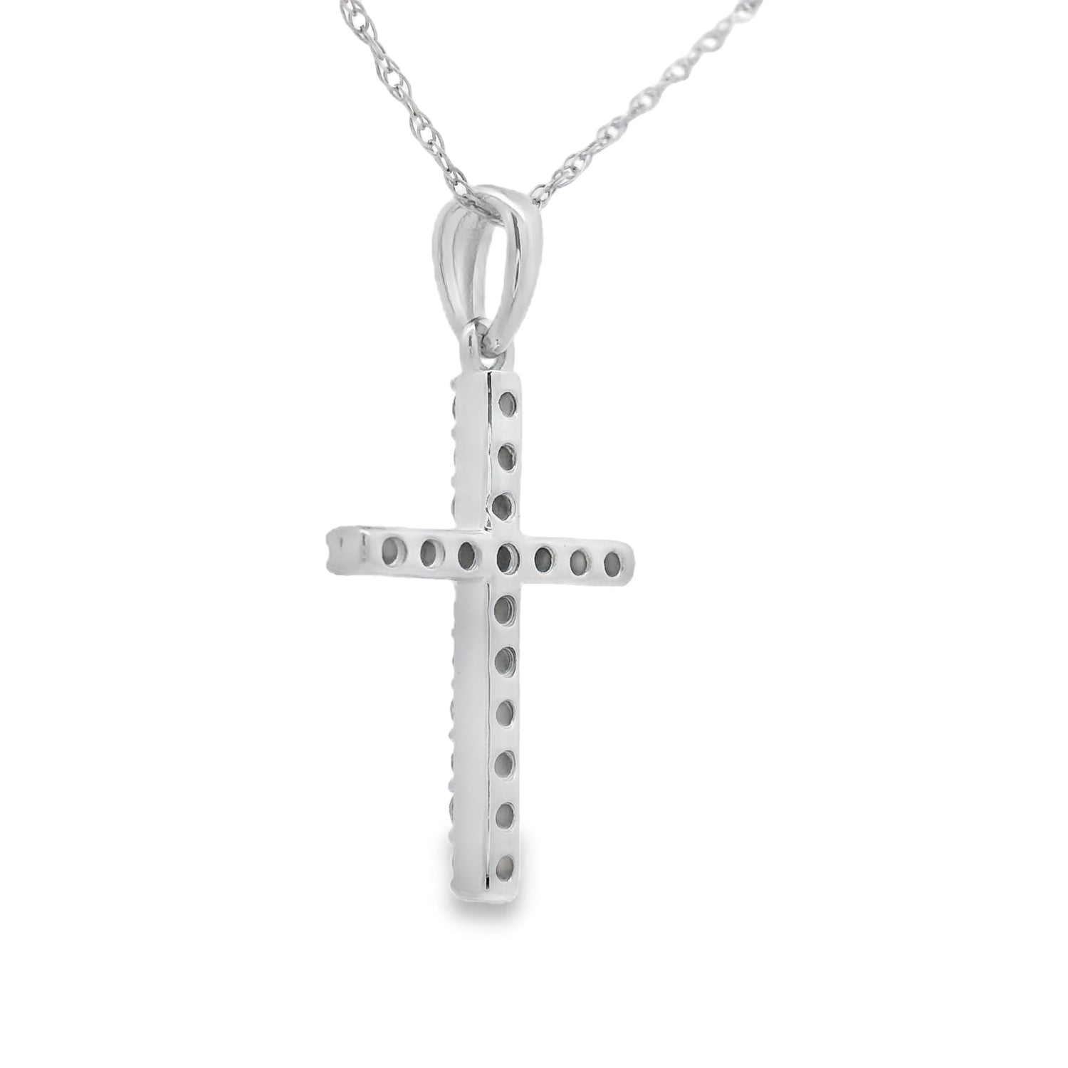 .19ct Diamond Cross Religious Pendant 14KT White Gold by Bids.com