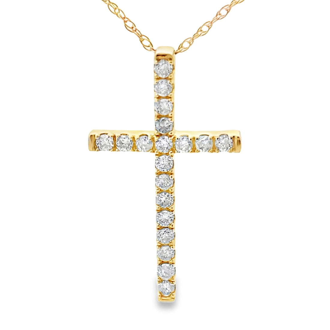 .24ct Diamond Cross Religious Pendant 14KT Yellow Gold by Bids.com
