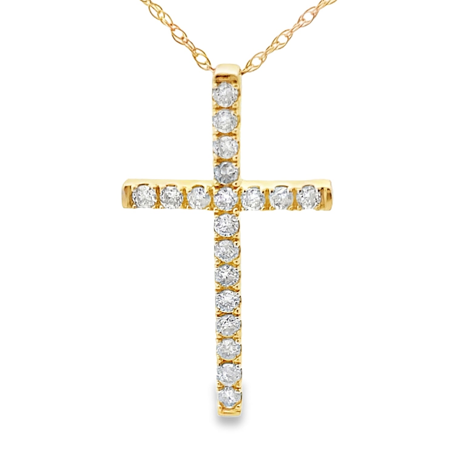 .24ct Diamond Cross Religious Pendant 14KT Yellow Gold by Bids.com