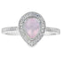 Genuine .44ct Rose Quartz Diamond Ring 10KT White Gold by Bids.com