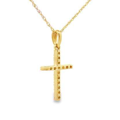 .11ct Diamond Cross Religious Pendant 14KT Yellow Gold by Bids.com