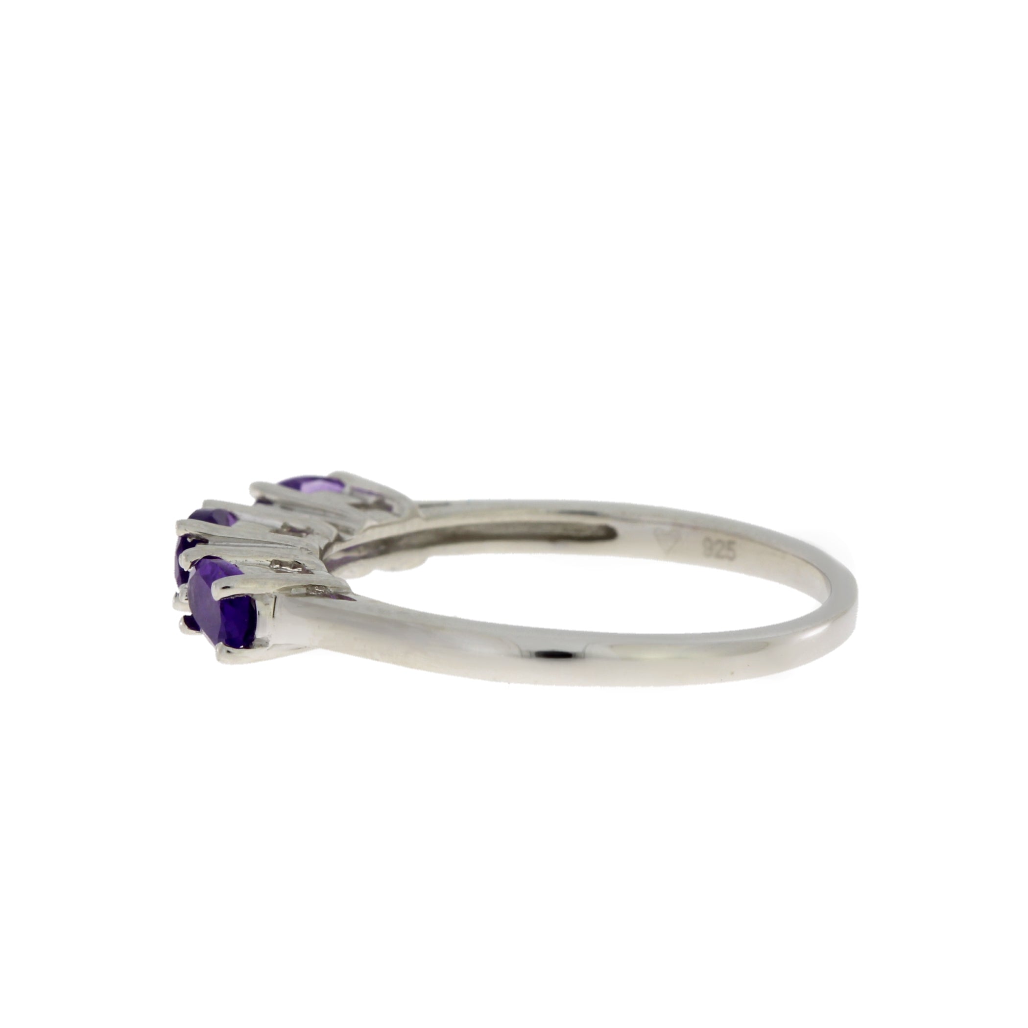 Genuine .70ct Amethyst Diamond Ring Sterling Silver by Bids.com