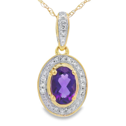 Amethyst Diamond Fashion Pendants 10KT Yellow Gold by Bids.com