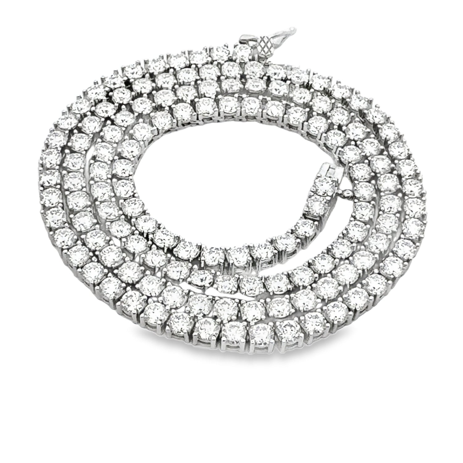 15.14ct Moissanite Tennis Necklace Sterling Silver by Bids.com