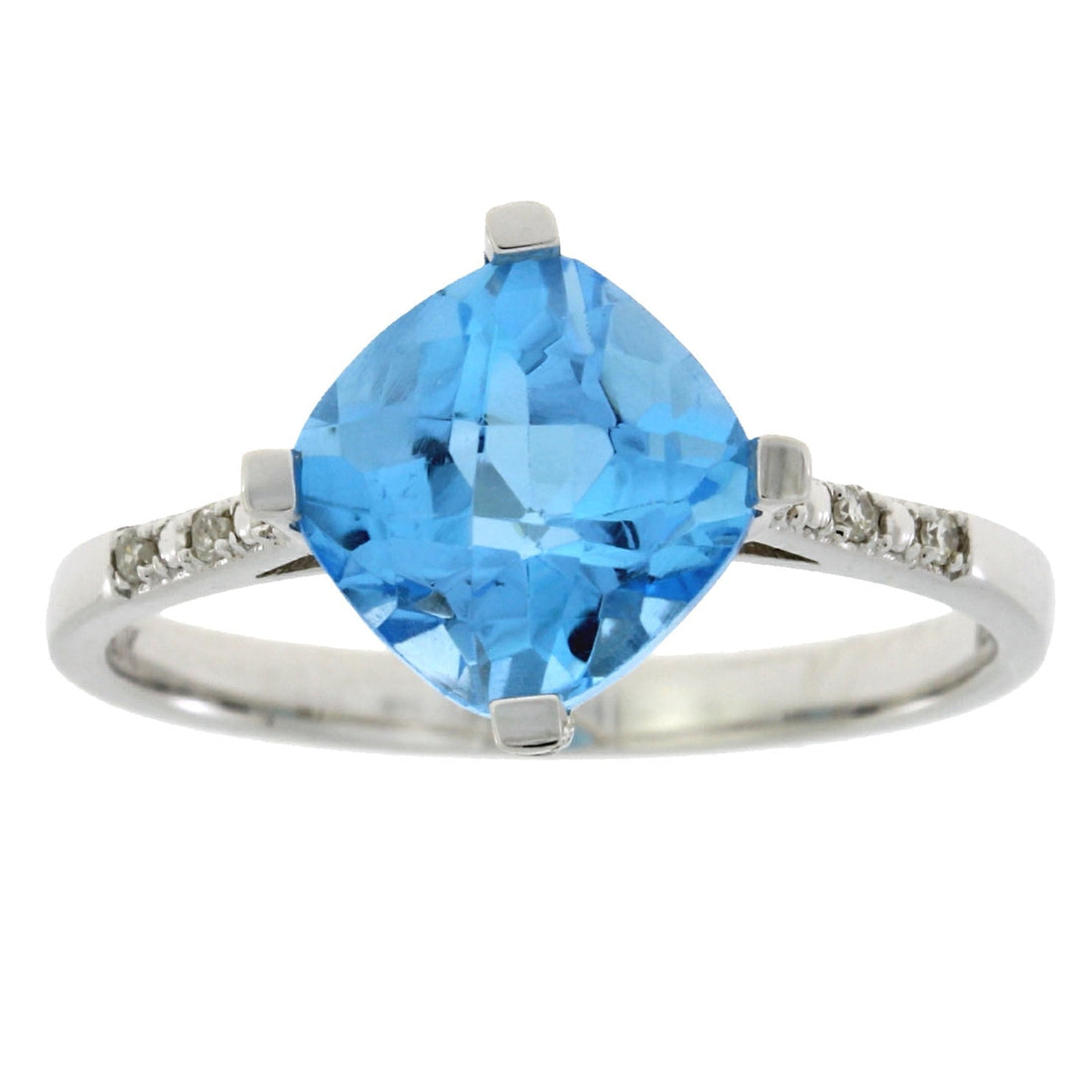 Natural 1.20ct Blue Topaz Diamond Ring 10KT White Gold by Bids.com