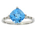 Natural 1.20ct Blue Topaz Diamond Ring 10KT White Gold by Bids.com
