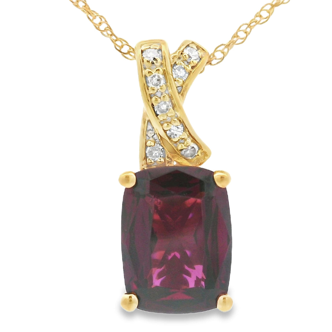 1.63ct Garnet Diamond Fashion Pendants 10KT Yellow Gold by Bids.com