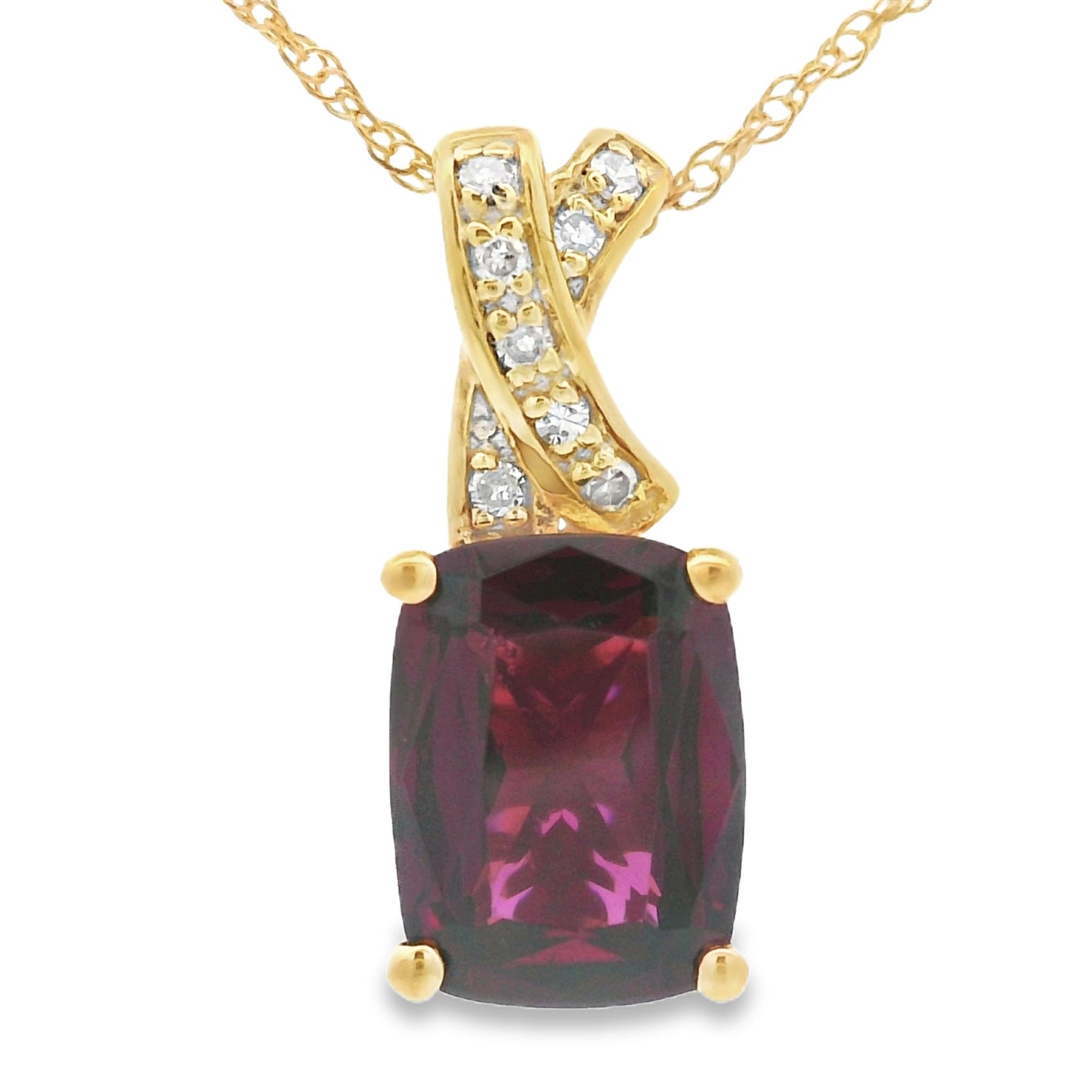 1.63ct Garnet Diamond Fashion Pendants 10KT Yellow Gold by Bids.com