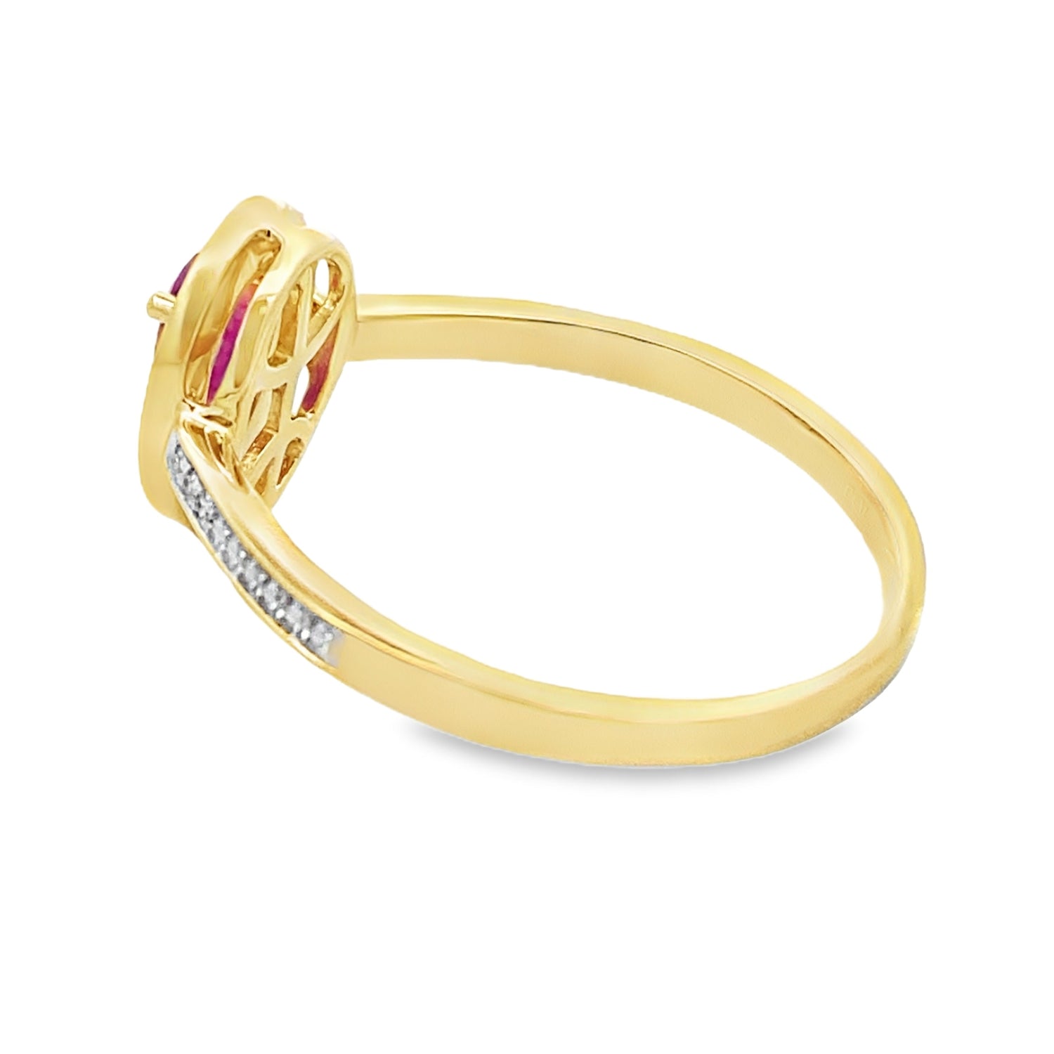 Genuine .54ct Ruby Diamond Ring 10KT Yellow Gold by Bids.com