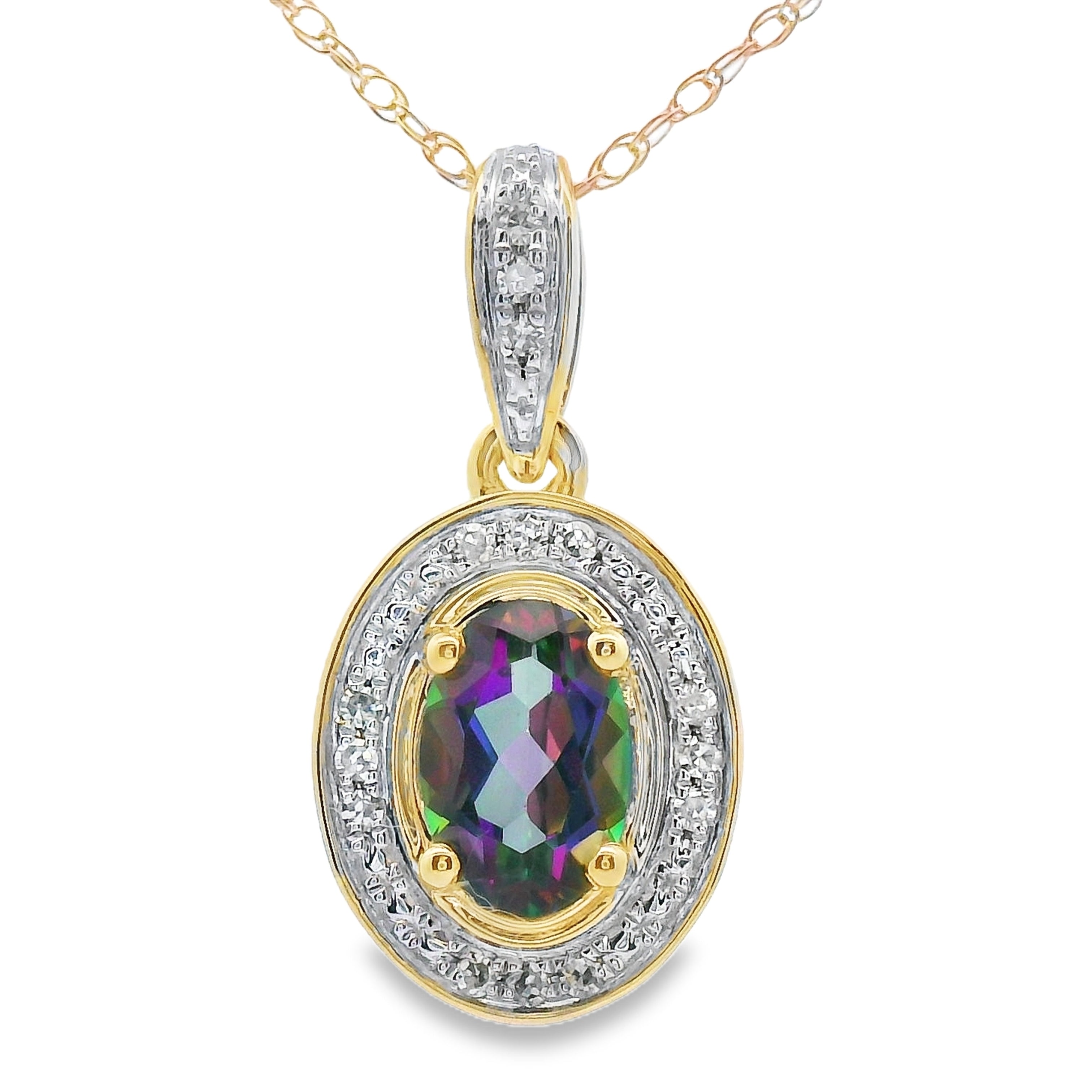 Mystic Fire Topaz Fashion Pendants 10KT Yellow Gold by Bids.com