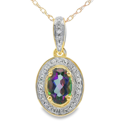 Mystic Fire Topaz Fashion Pendants 10KT Yellow Gold by Bids.com