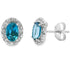 London Blue Topaz Diamond Earrings 10KT White Gold by Bids.com