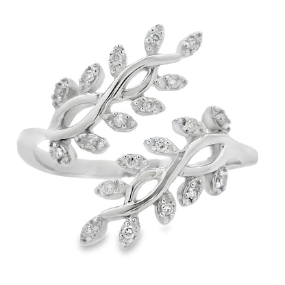 Natural .10ct Diamond Ring Sterling Silver