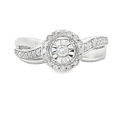 .25ct Diamond Engagement Ring Set Sterling Silver by Bids.com