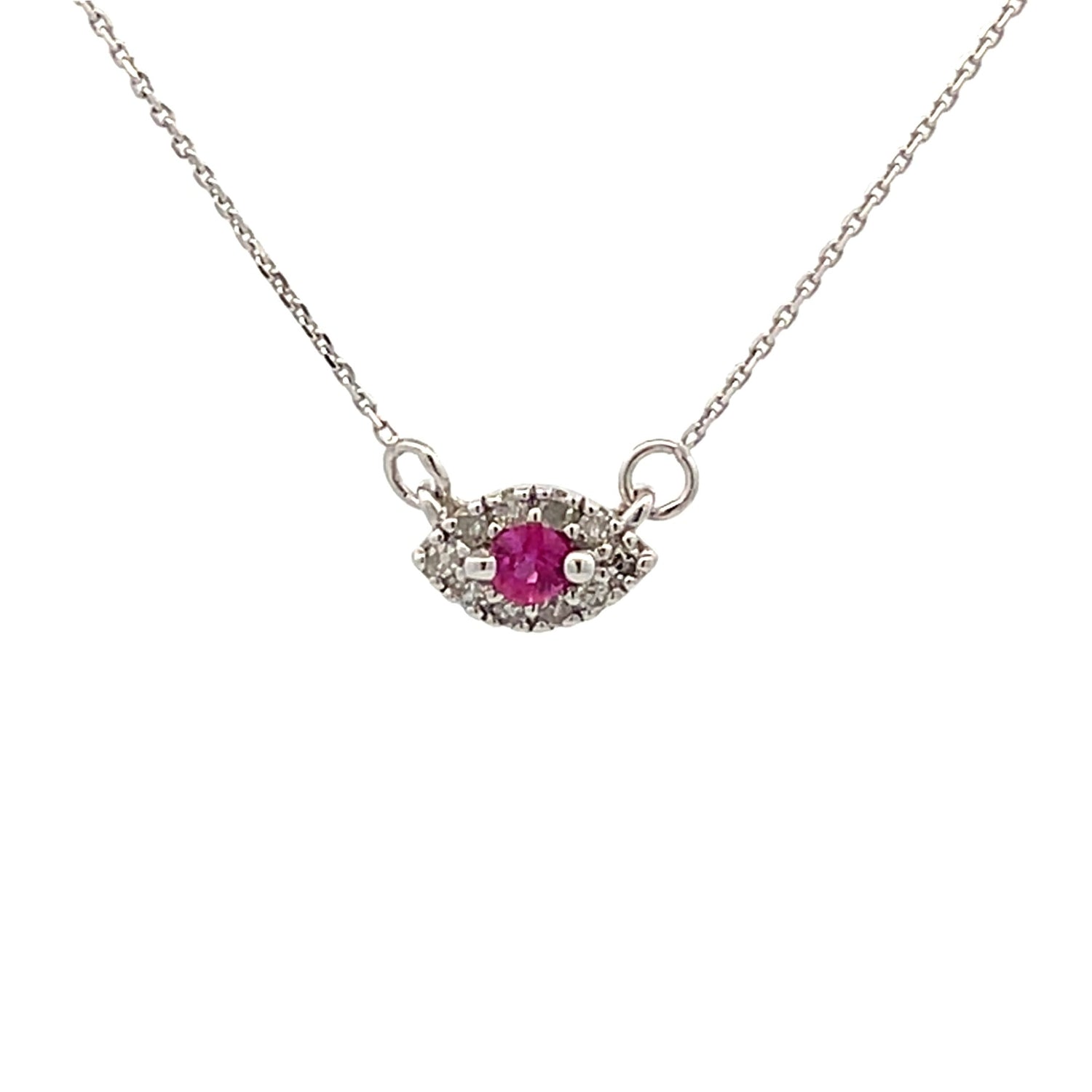 .14ct Ruby Diamond Fashion Pendants 14KT White Gold by Bids.com