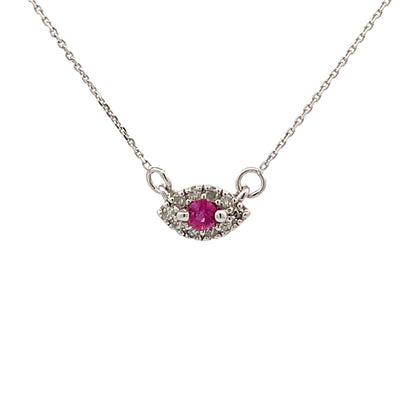 .14ct Ruby Diamond Fashion Pendants 14KT White Gold by Bids.com