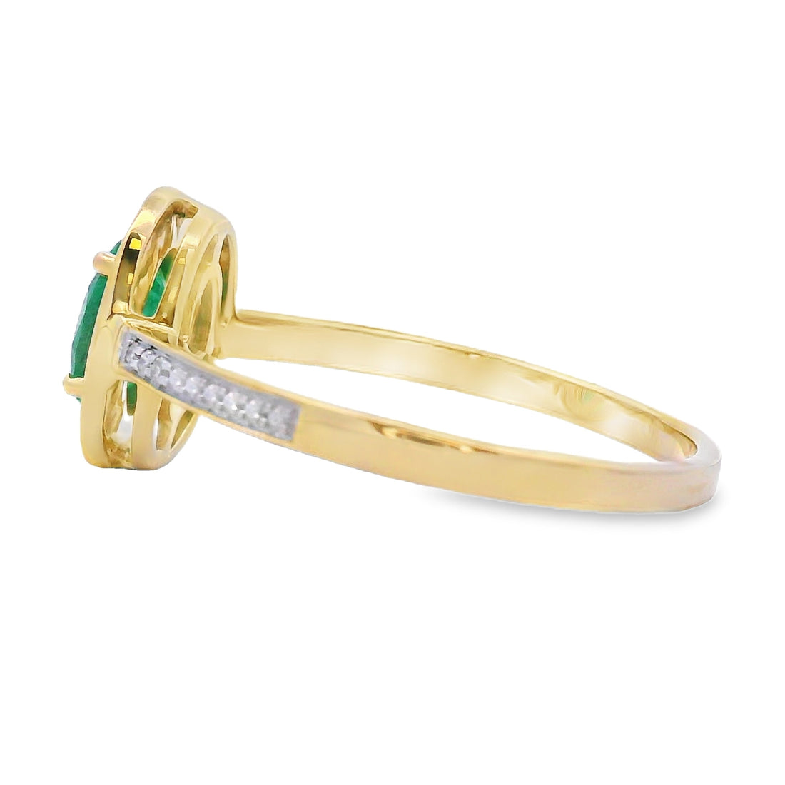 Natural .49ct Emerald Diamond Ring 10KT Yellow Gold by Bids.com