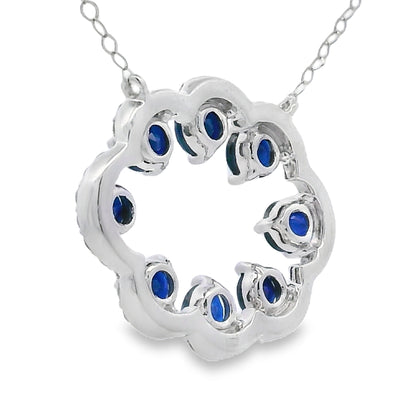 Sapphire Diamond Fashion Pendants 14KT White Gold by Bids.com
