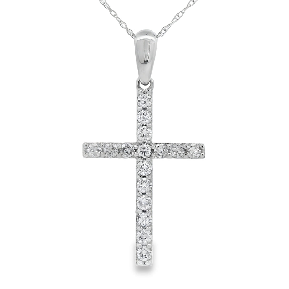 .45ct Diamond Cross Religious Pendant 14KT White Gold by Bids.com