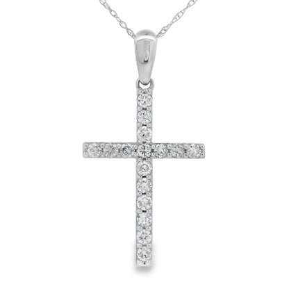 .45ct Diamond Cross Religious Pendant 14KT White Gold by Bids.com