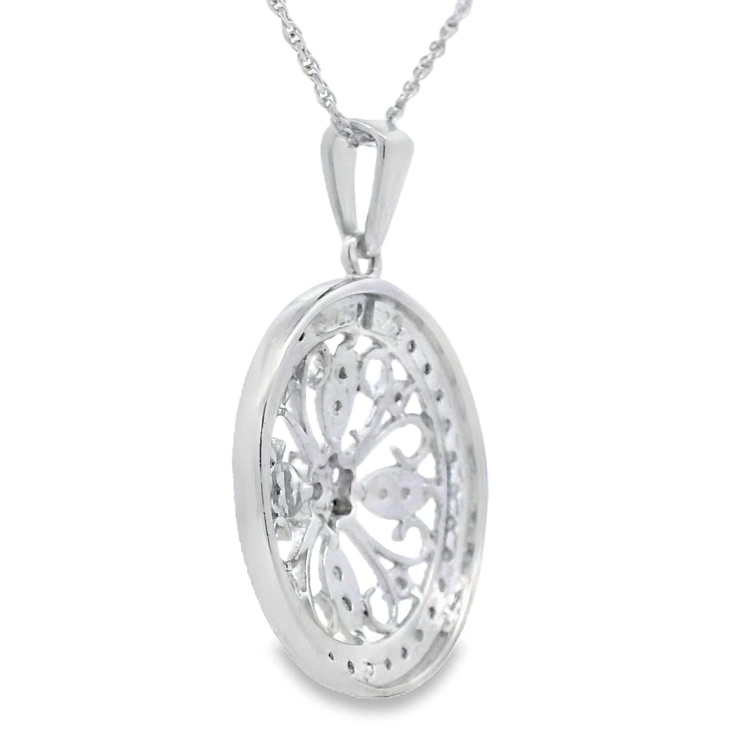 Natural .25ct Diamond Fashion Pendants Sterling Silver
