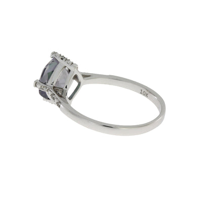 1.25ct Mystic Fire Topaz Diamond Ring 10KT White Gold by Bids.com