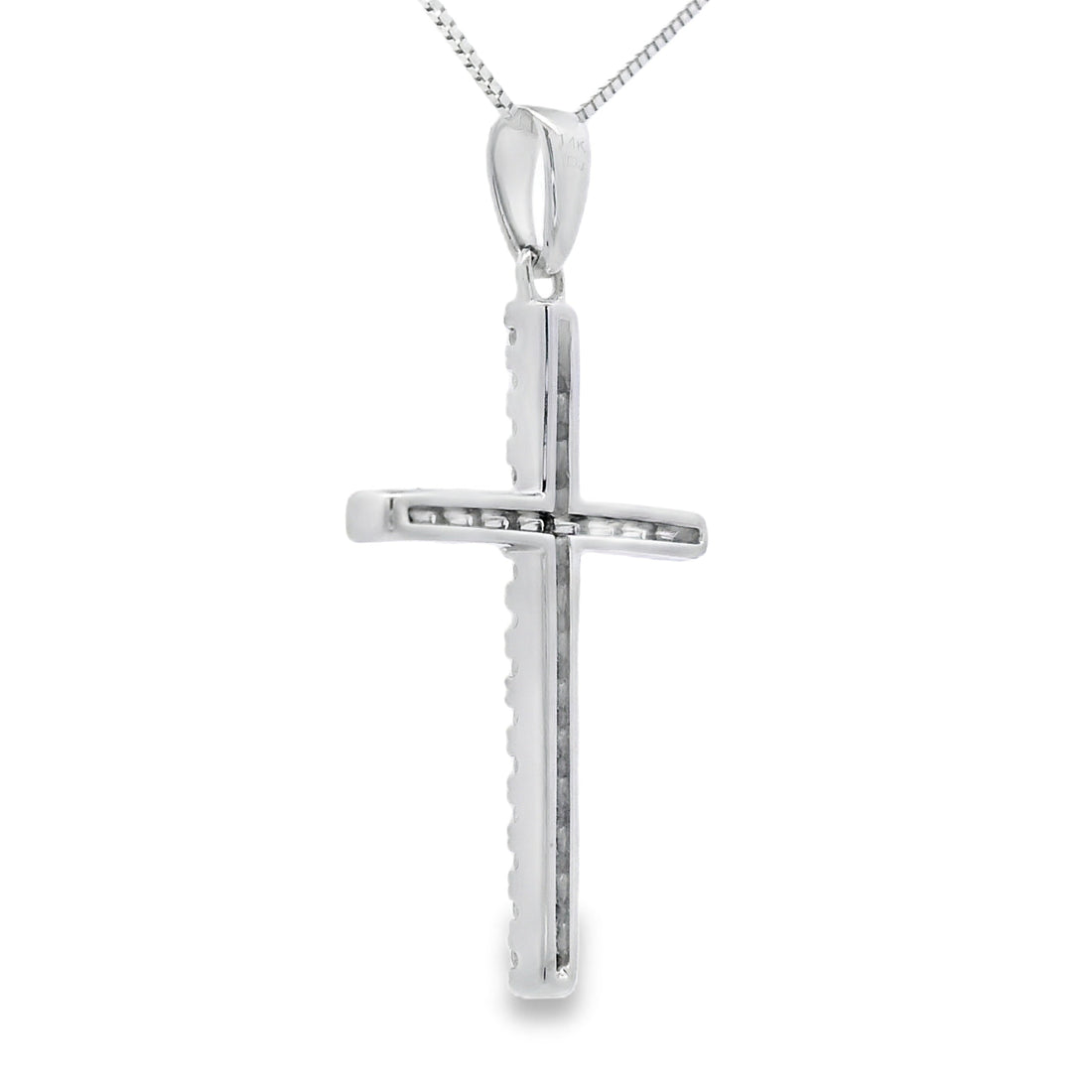 .21ct Diamond Cross Religious Pendant 14KT White Gold by Bids.com