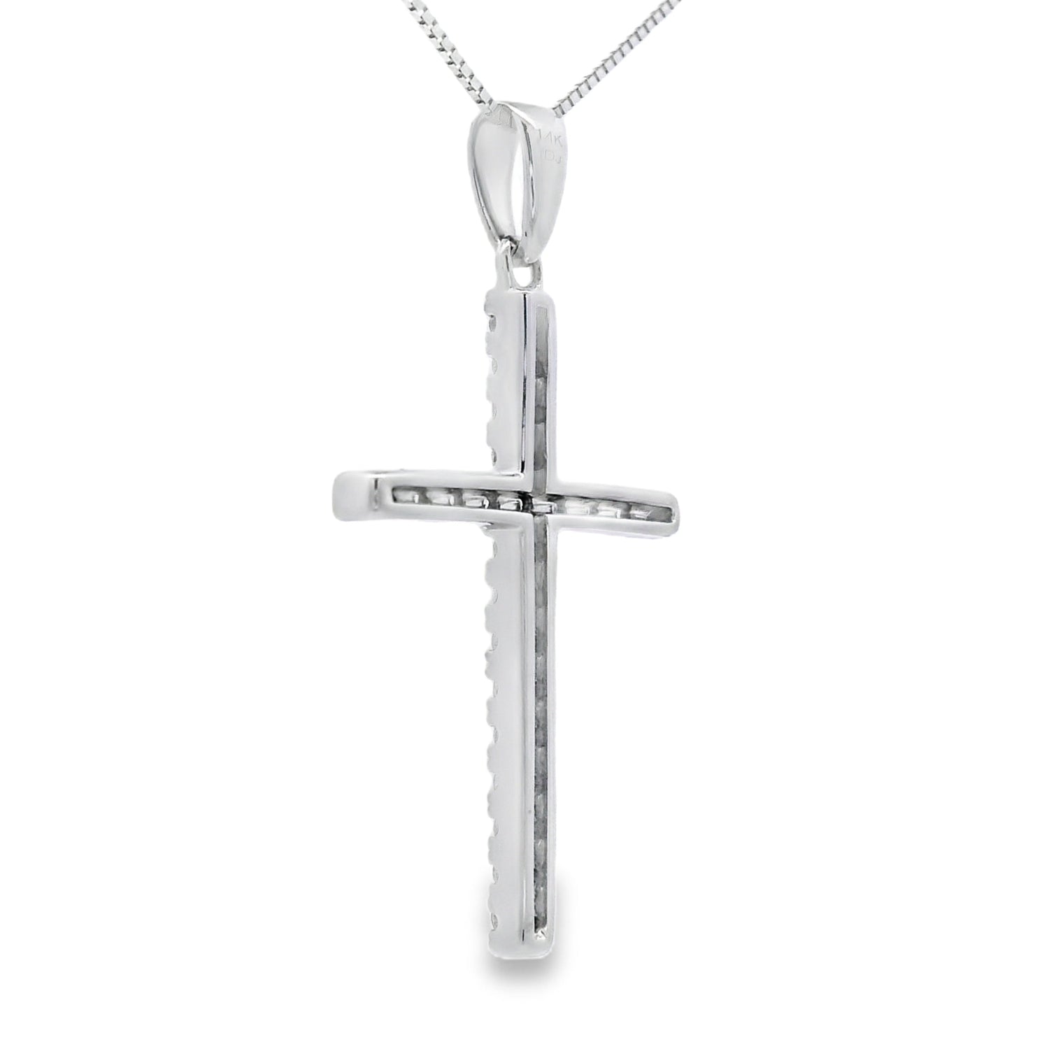 .21ct Diamond Cross Religious Pendant 14KT White Gold by Bids.com
