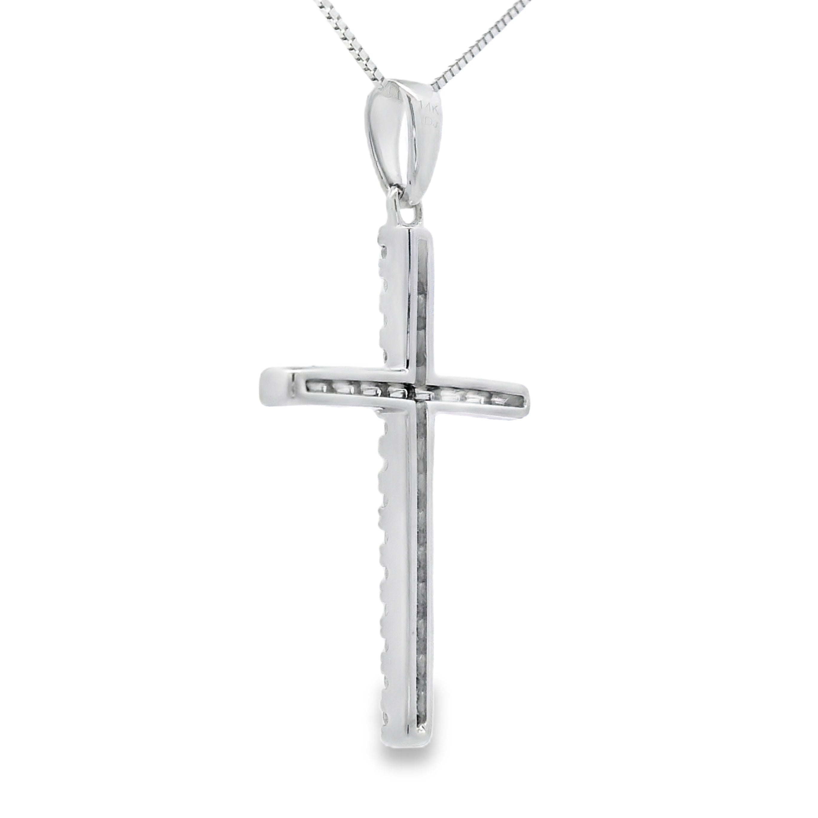 .21ct Diamond Cross Religious Pendant 14KT White Gold by Bids.com