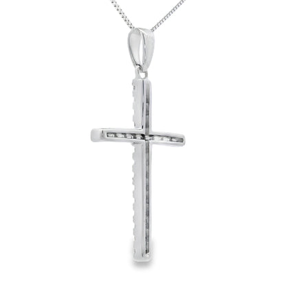 .21ct Diamond Cross Religious Pendant 14KT White Gold by Bids.com