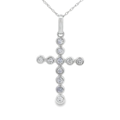 .31ct Diamond Cross Religious Pendant 14KT White Gold by Bids.com