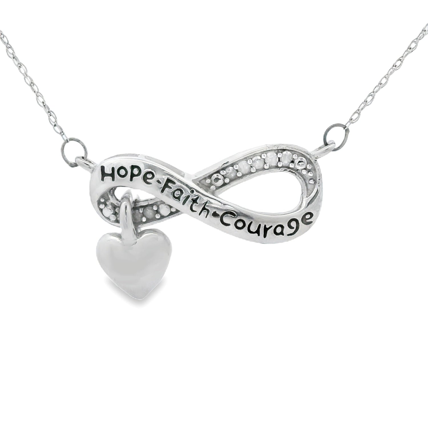 Natural .04ct Diamond Fashion Pendants Sterling Silver by Bids.com