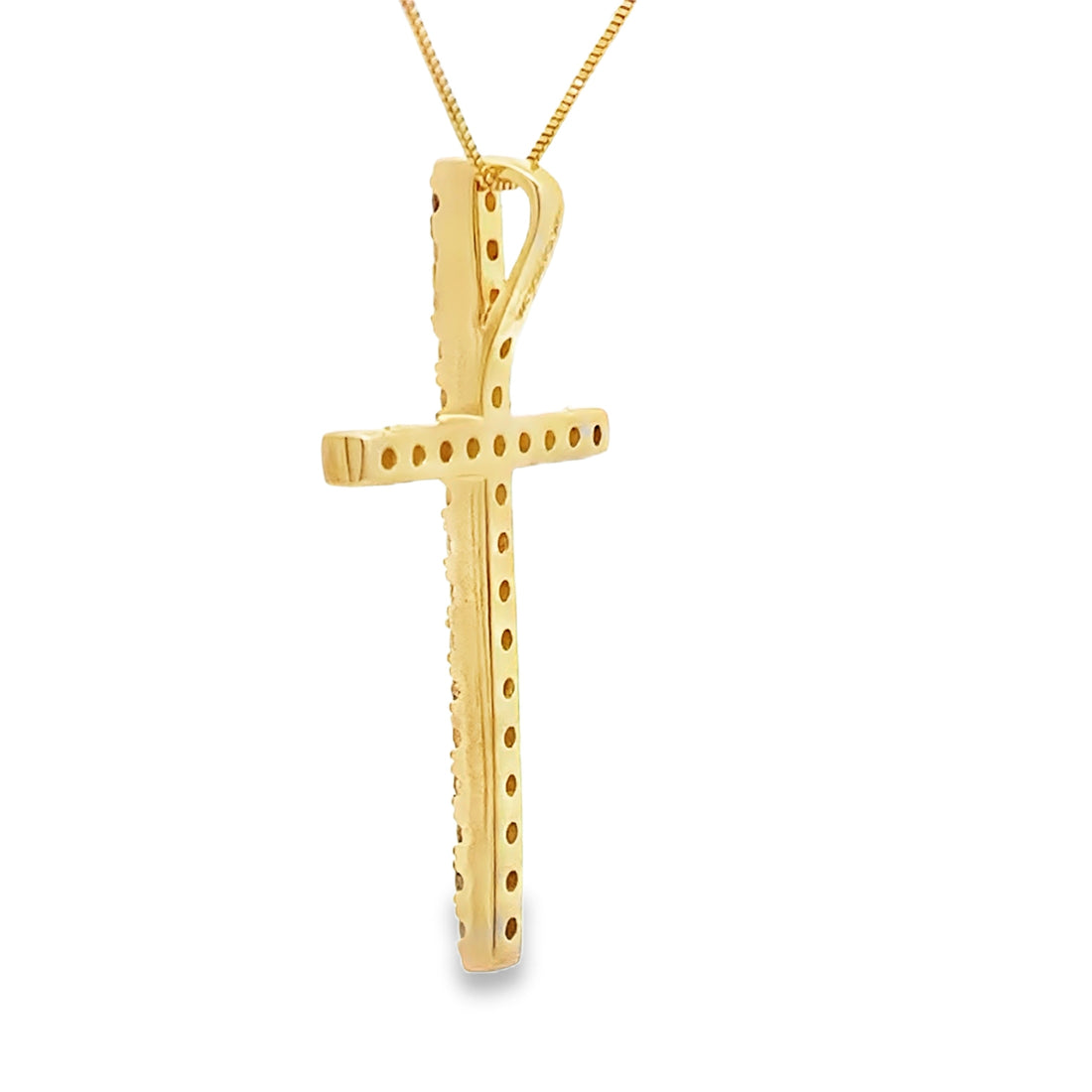 .38ct Diamond Cross Religious Pendant 14KT Yellow Gold by Bids.com