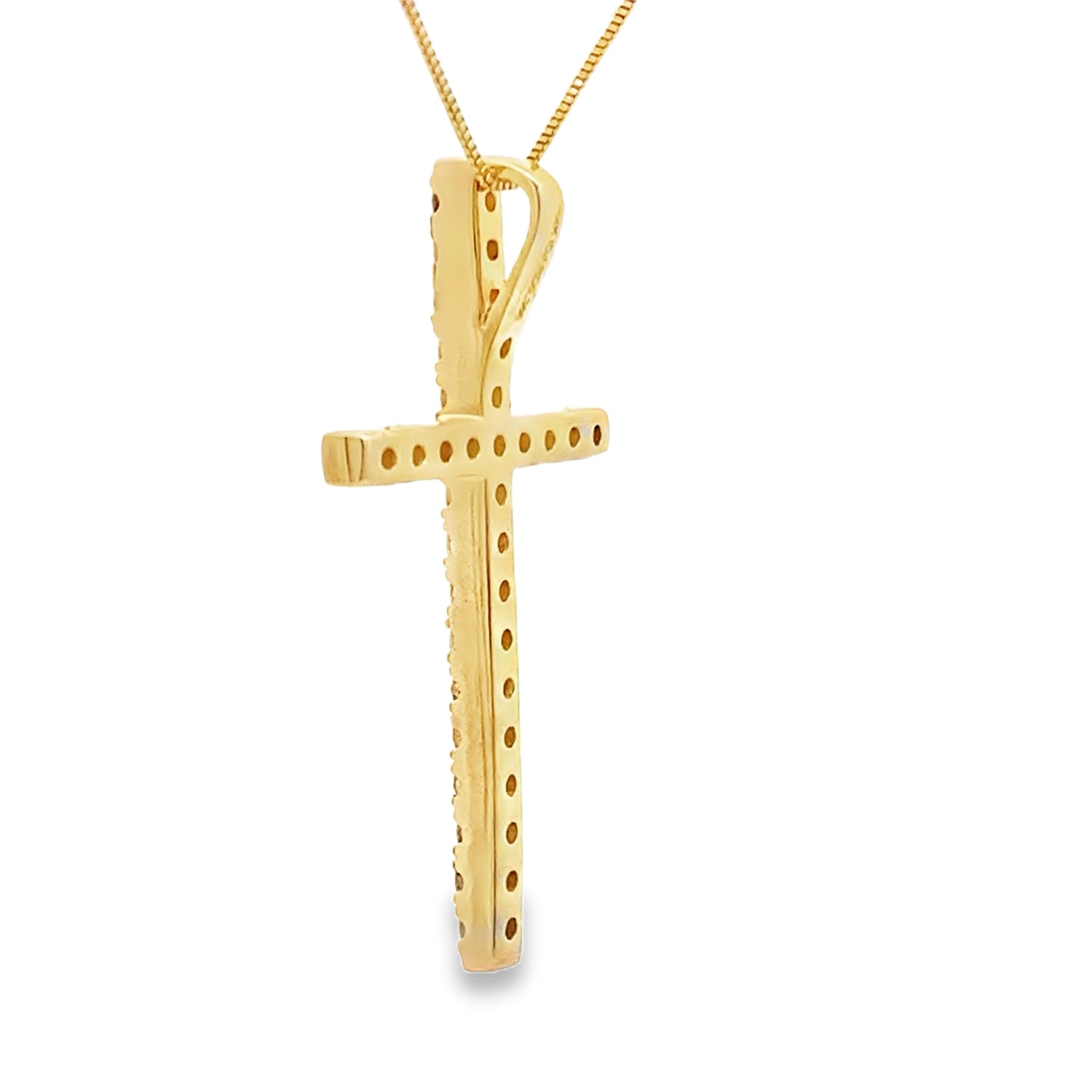 .38ct Diamond Cross Religious Pendant 14KT Yellow Gold by Bids.com