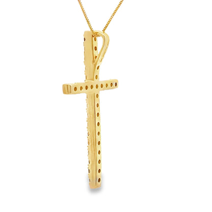 .38ct Diamond Cross Religious Pendant 14KT Yellow Gold by Bids.com