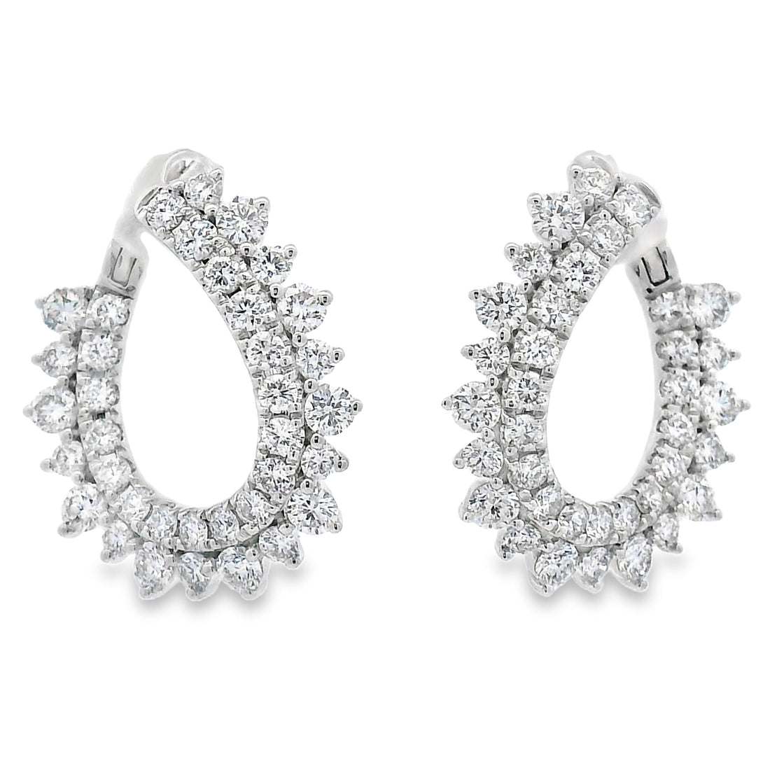 1.50ct Lab Grown Diamond Hoop Earrings 14KT White Gold by Bids.com