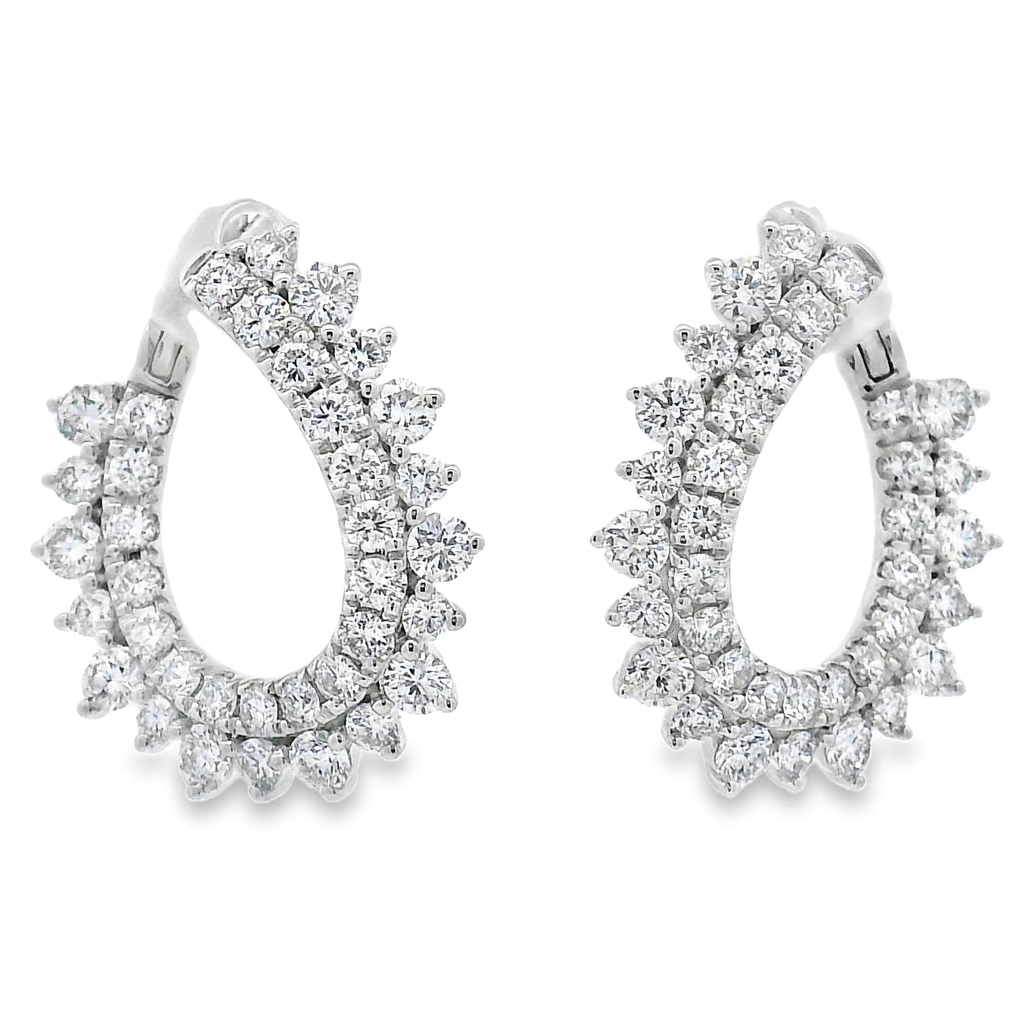 1.50ct Lab Grown Diamond Hoop Earrings 14KT White Gold by Bids.com