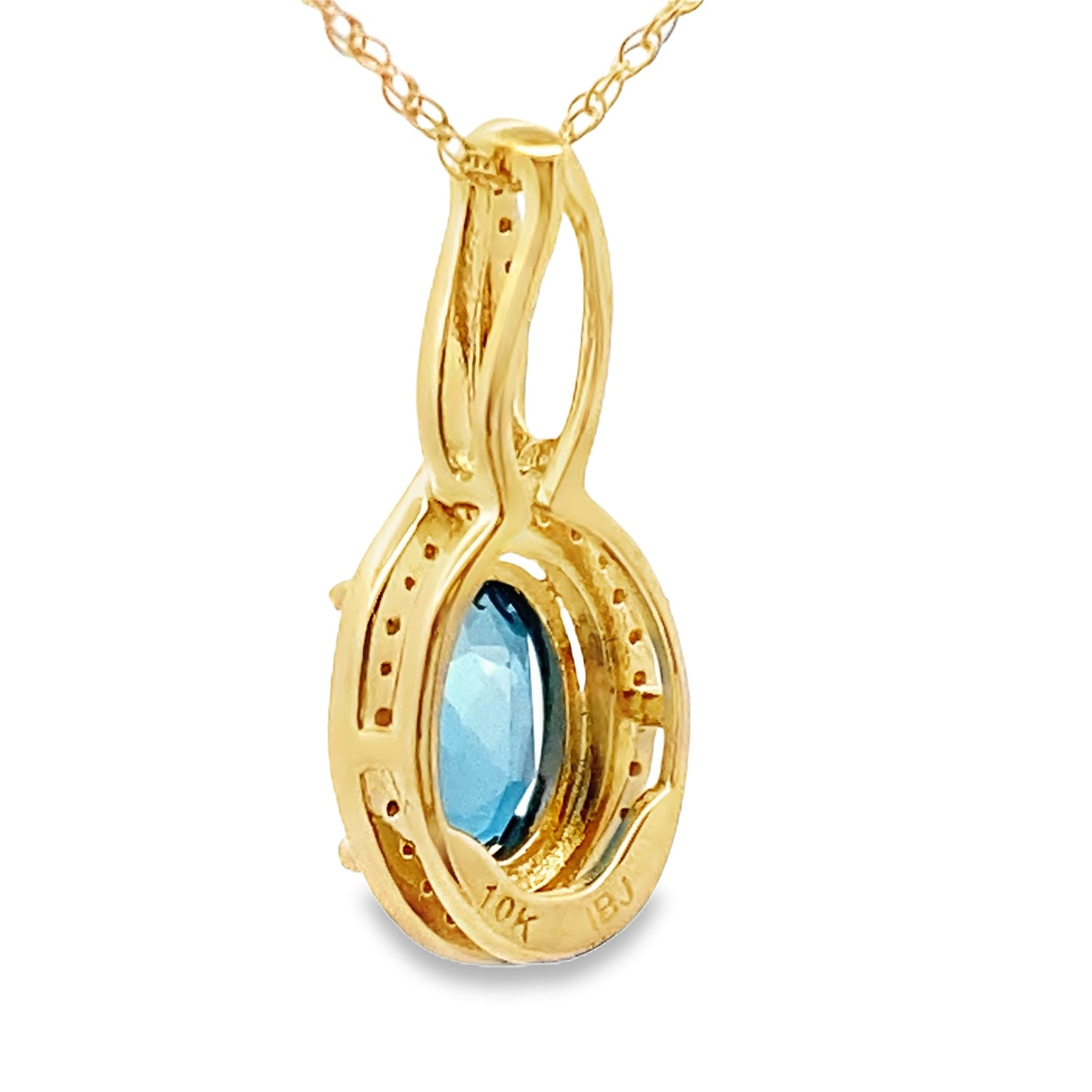 London Blue Topaz Fashion Pendants 10KT Yellow Gold by Bids.com