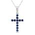 .29ct Sapphire Cross Religious Pendant 14KT White Gold by Bids.com