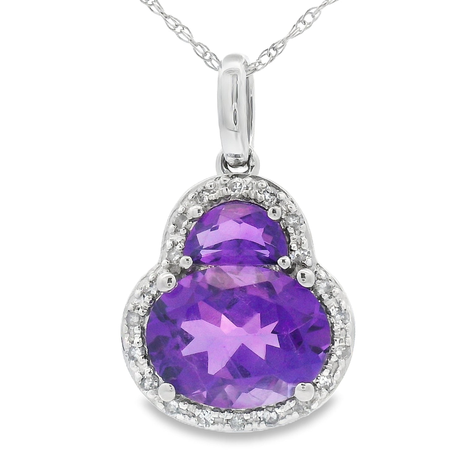 Amethyst Diamond Fashion Pendants 14KT White Gold by Bids.com